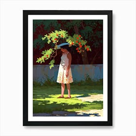 Girl With A Tree Art Print