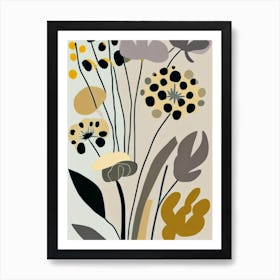 Thimbleweed Wildflower Modern Muted Colours 2 Art Print
