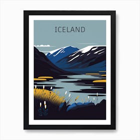 Iceland, Vintage Retro Travel Poster Art Print