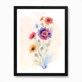 Watercolor Flowers 6 Art Print