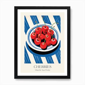 Marche Aux Fruits Cherries Fruit Summer Illustration 3 Art Print