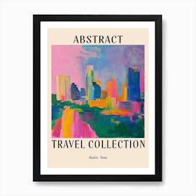 Abstract Travel Collection Poster Austin Texas 4 Art Print