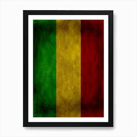 Mali Flag Texture Art Print