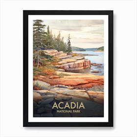 Acadia National Park Vintage Travel Poster 8 Art Print