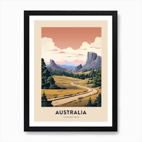 Overland Track Australia 1 Vintage Hiking Travel Poster Art Print