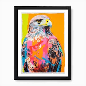 Colourful Bird Painting Red Tailed Hawk 1 Art Print