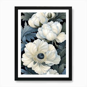 White Anemones Art Print