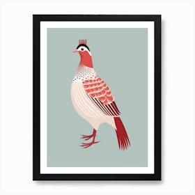 Minimalist Pheasant 7 Illustration Art Print