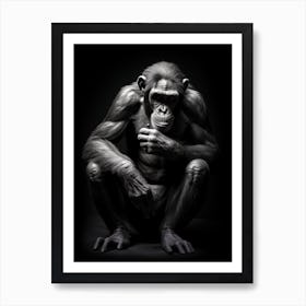 Photorealistic Thinker Monkey 4 Art Print