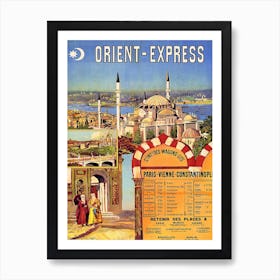 Orient Express, Vintage Travel Poster Art Print
