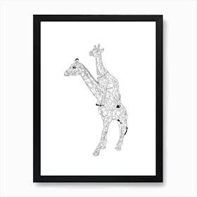 This is how giraffes carry their babies Art Print