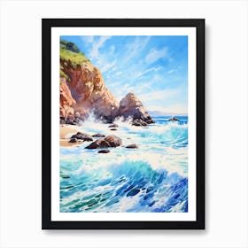 A Painting Of Pfeiffer Beach, Big Sur California Usa 4 Art Print