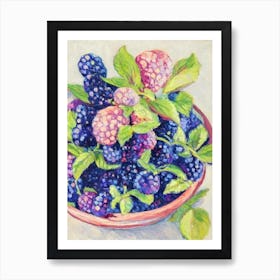 Marionberry 1 Vintage Sketch Fruit Art Print