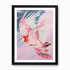 Pink Ethereal Bird Painting Finch 5 Póster