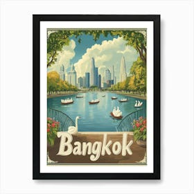 Aihrgdesign A Mid Century Modern Travel Poster For Bangkok 4 Art Print