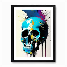 Skull With Splatter Effects 1 Matisse Style Art Print