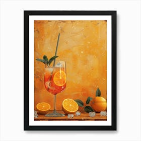 Cocktail On A Wooden Table Art Print