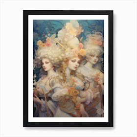 The Muses Mythology Rococo Painting 6 Art Print