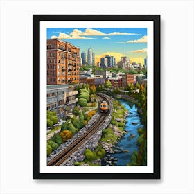 Spokane Washington Pixel Art 6 Art Print