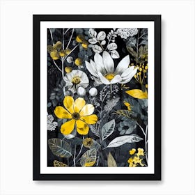 Yellow Flowers nature Art Print