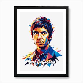 Oasis Noel Gallagher 02 Portrait Music Icon Style WPAP Pop Art Art Print