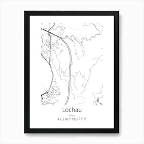 Lochau,Austria Minimalist Map Art Print