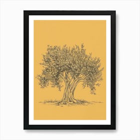 Olive Tree Minimalistic Drawing 1 Art Print
