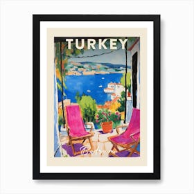 Bodrum Turkey 4 Fauvist Painting  Travel Poster Art Print