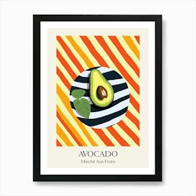 Marche Aux Fruits Avocado Fruit Summer Illustration 2 Art Print