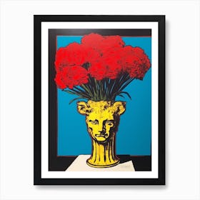 Carnation Still Life Pop Art  Art Print