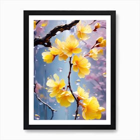 Cherry Blossoms In The Rain Art Print