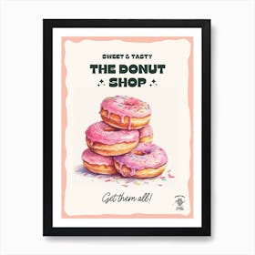Stack Of Strawberry Donuts The Donut Shop 2 Art Print