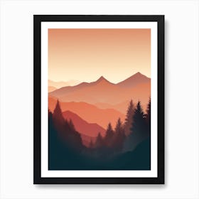 Mountain Landscape At Sunset Art Print