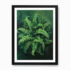 Upside Down Fern Painting 4 Art Print