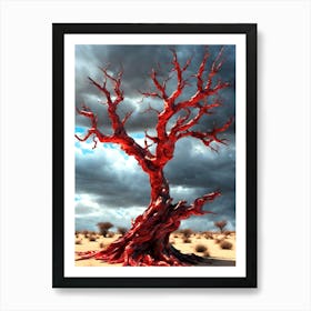 Dead Tree Of Rubies In The Middle Of The Desert Art Print