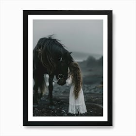 Little Girl And Horse Art Print