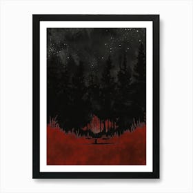 Red Forest Art Print