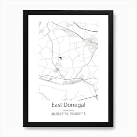 East Donegal,United States Minimalist Map Art Print