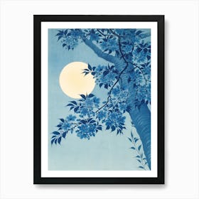 Moonlight Over A Cherry Tree Art Print