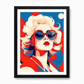 Beyond Borders: Pop Art Celebrations of USA Women Art Print