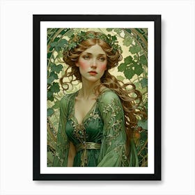 Art Nouveau Girl 7 30x40in 9000x12000px 14 Art Print