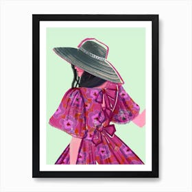 Pink Floral Dress Art Print