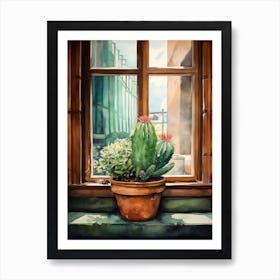 Barrel Cactus Window 1 Art Print
