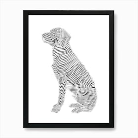 Zebra Dog animal lines art Art Print