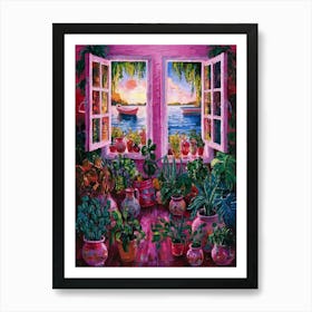 Pink Window 1 Art Print