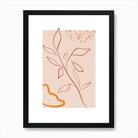 Leaves And Flowers Art Print