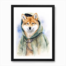 Shiba Inu Dog As A Jedi 1 Art Print