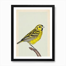 Yellowhammer Illustration Bird Art Print