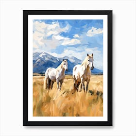 Horses Painting In Andes, Chile 1 Art Print