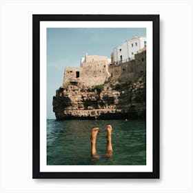 Polignano Handstand In The Ocean Art Print